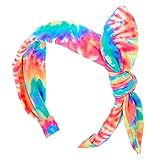 Claire's Knotted Bow Headband for Girls, Neon Tie Dye, One Size, Multicolor, 1 Piece