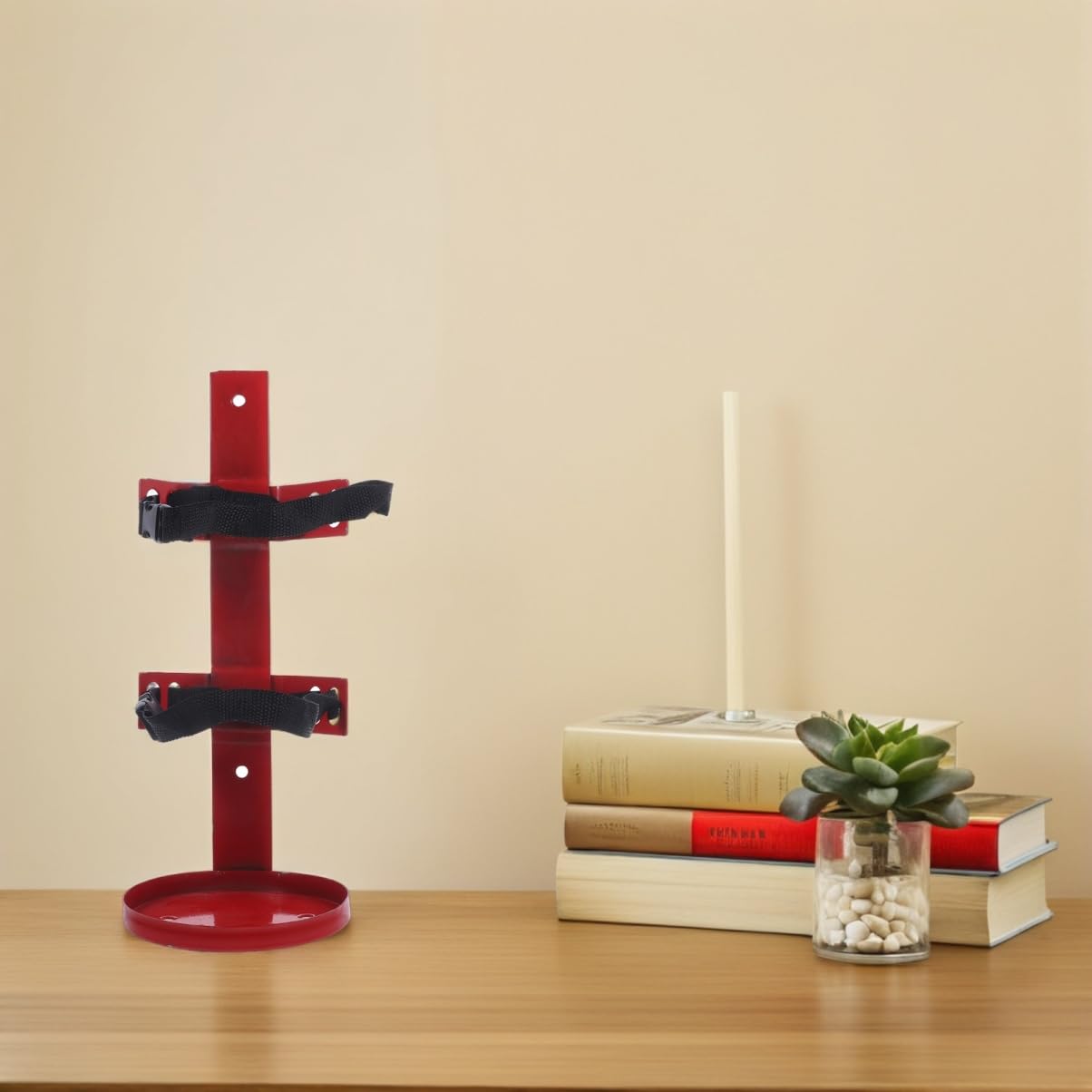 SHINEOFI Soporte Fácil de Superficie Extintor en Hierro de Incendios para Rojo Pulida y Instalación para Montaje Color Pared