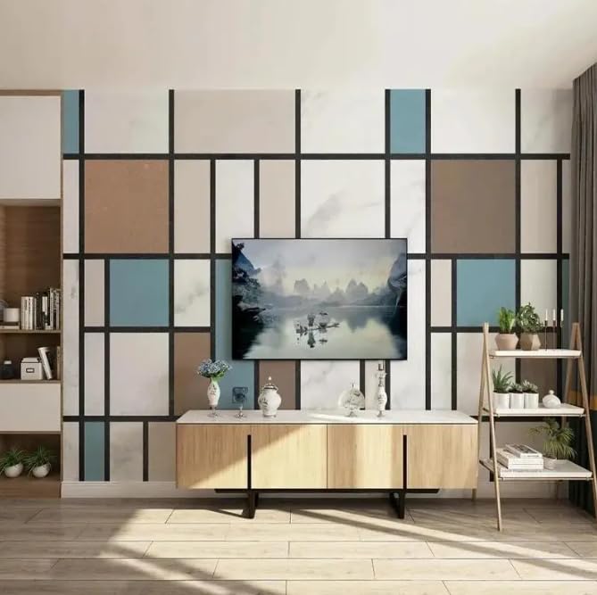 Papier peint moderne géométrique marbre pour habiller votre salon