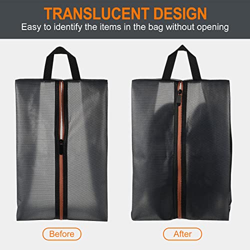 PATIKIL Shoe Bags for Travel XX-Large Durable Waterproof Shoe Bags for Women Men 5 Pack Portable Storage Organizer with Zipper for Outdoor Black (Nylon) - Image 4