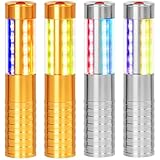 LED Bottle Service Strobe Baton Rechargeable Light Champagne Bottle Handheld Topper for Nightclub Wedding Party Concert Event Outdoor (Gold+Silver, 4pcs)