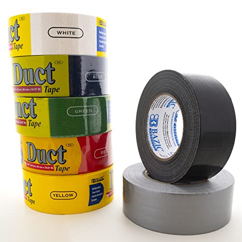 Image of BAZIC PRODUCTS White Duct Tape, 1.88 in x 60 Yd, 4-Pack | aggressive adhesive that tears by hand for repairs