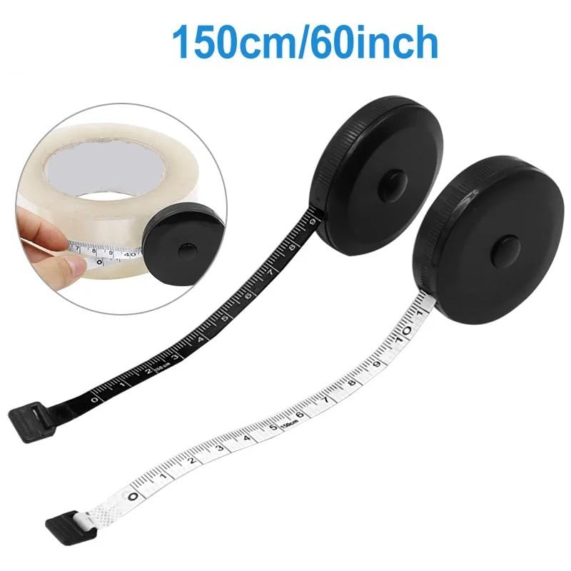 Cinta métrica de Doble Cara de 1,5 m y 60 Pulgadas, Herramientas retráctiles automáticas, Mini Cinta métrica de Costura Flexible ABS(Plum Red)