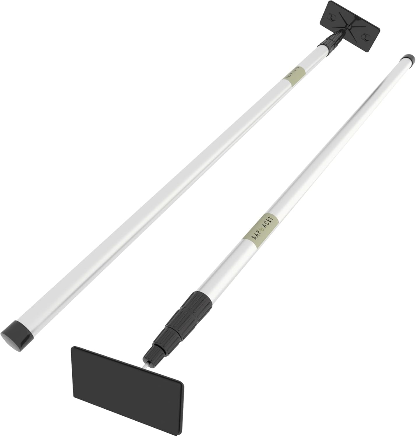 2 Pack Stainless Steel Zipper Walls Poles Kit, 12FT Retractable Efficient Construction Temporary Dust Containment Barrier System 2 Pack 12 Feet Black