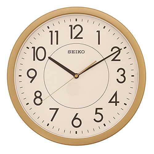 Image of SEIKO Elegant Round Analog Yellow Plastic Home Decor Wall Clock with Sweep Movement (Size: 36.1 x 3.9 x 36.1 CM | Weight: 990 gram | Color: Yellow)