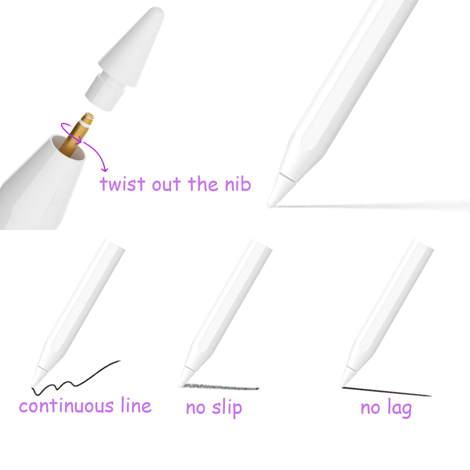 Amazon.com: Pencil 2 for Apple Pencil 2 iPad 6th-10th iPad Pro 11 