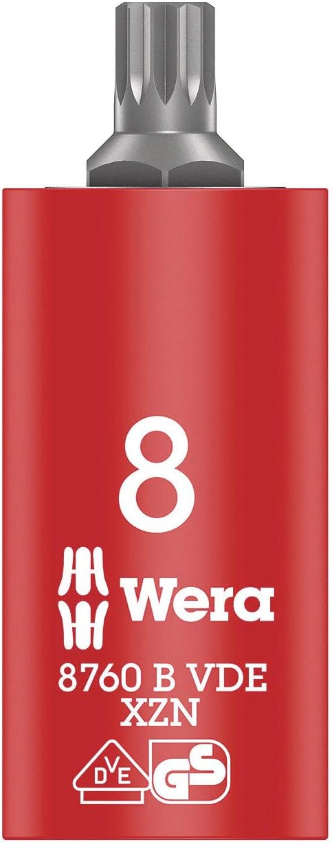 WERA 05004940001 8760 B VDE XZN Zyklop bit Socket, Insulated, 3/8" Drive, for Multi-Point Socket Screws, M 8 x 59 mm