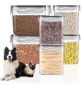 kathson 6 Pieces Dog Food Storage Container Airtight Pet Food Storage Containers Plastic Dog Trea...
