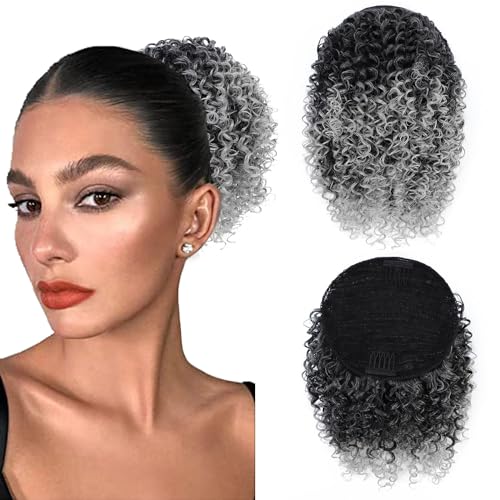 Fulang Hair Cheveux Naturel Afro Ponytail Extension pour Femmes Postiche Cheveux Naturel Queue de Cheval pour Femmes Drawstring Ponytail Extension de Cheveux Synthétiques