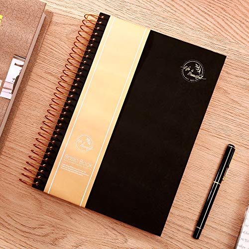 Yoment Hardcover Spiral Notebook 150 Sheets 3 Subject Large College Ruled Notebook For Office Meeting Notebook College Essentials Composition Notebook Wire Bound Journal School Supplies, Black #TOP1