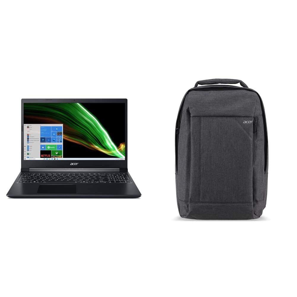 Acer Aspire 7 A715-42G-R20C, AMD Ryzen 7 5700U, NVIDIA GeForce GTX 1650, 15.6" Full HD IPS, 16GB DDR4, 512GB NVMe SSD with Acer 15.6" Gray Travel Backpack