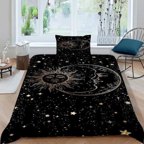Housse de couette cheval sauvage 3D parure de lit 135x200 cm avec taie d'oreiller pour enfant