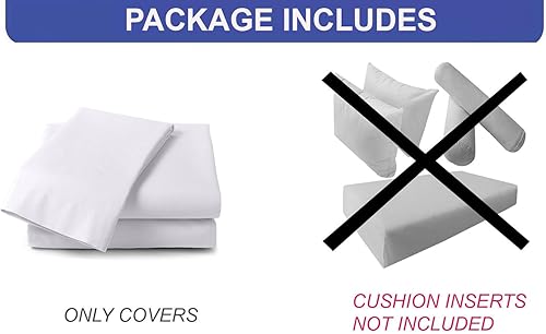 Miniatura 6 de Prolinemax Estilo 1 – Cojín de colchón y almohada para sofá cama interior al aire libre, porche, cama oscilante, ribete de contraste, tamaño