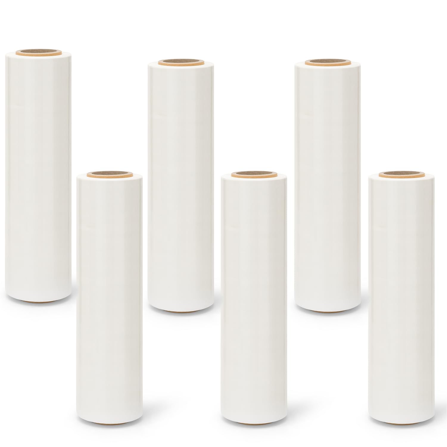 MATERIKA – Film Estensibile Bianco per Imballaggio, Traslochi e Spedizioni – 6 Rotoli da 160 m x 30 µ x 50 cm – Coprente, Antiurto, per Pallet, Scatole e Merci