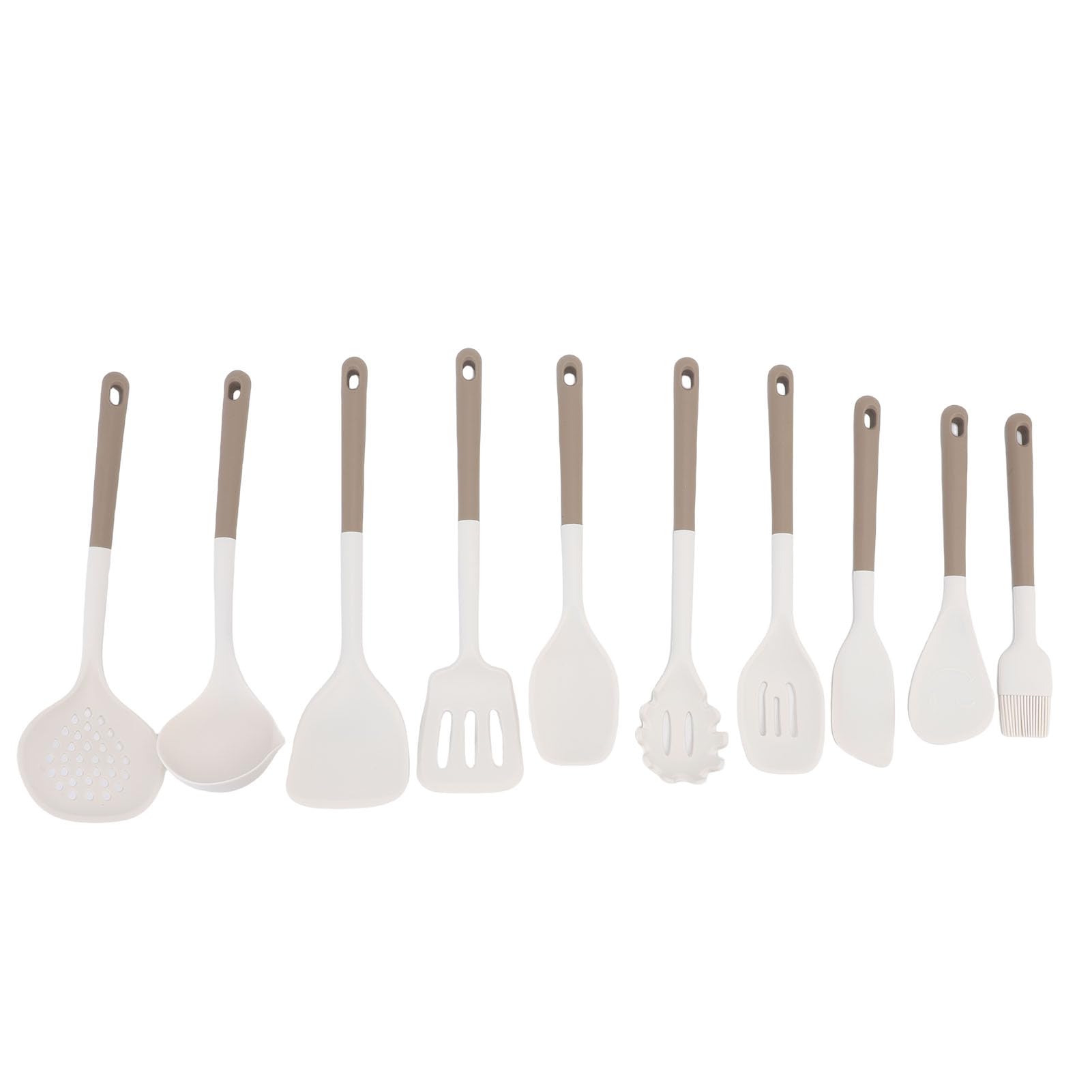 Set di Utensili da in Silicone, Utensili da Antiaderenti per Uso Alimentare con Design Antigraffio per Pentole Antiaderenti e Esigenze di Cottura