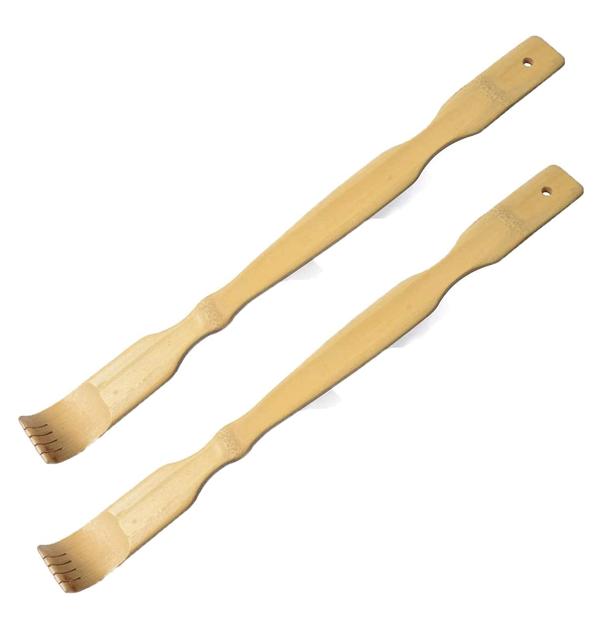 Khazna Back Scratcher, Bamboo Wood Backsplash Massager, 18.5 Inches (Approximately 47 Cm) for Self-Treatment, Practicality and Novelty Gifts for Relieving Itching Cratchers for Itching Relief (2 PCS)
