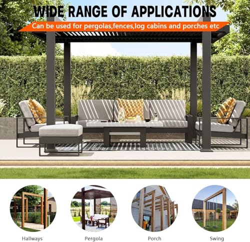 Image of Pergola DIY Bracket Kits,2-Way L Shaped Corner Brackets for 4 inchx4 inch(Actual:3.5 inchx3.5 inch) Indoor Wood Beam,White Metal Gazebo Brackets for Outdoor Pergola,Proch,Log Cabin W /Hardware(4Pack)