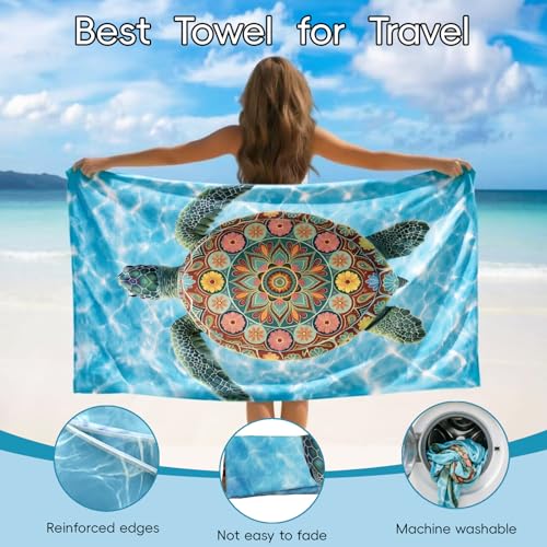 Toalla de Playa Microfibra Suave Turtle Beach Large Boho para Adultos Playa/Yoga miniatura 6