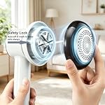 Fabric Shaver, 2-Speed Digital Lint Remover, 6-Blade, Rechargeable, White - Image 2
