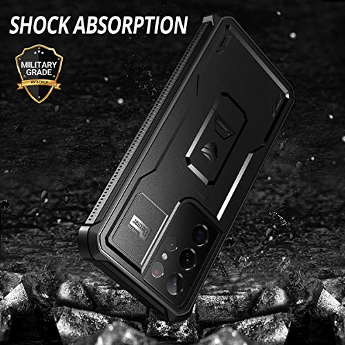 Image of Dexnor for Samsung Galaxy S21 Ultra Case, [Built in Screen Protector and Kickstand] Heavy Duty Military Grade Protection Shockproof Protective Cover for Samsung Galaxy S21 Ultra 5G, 6.8 inch Black