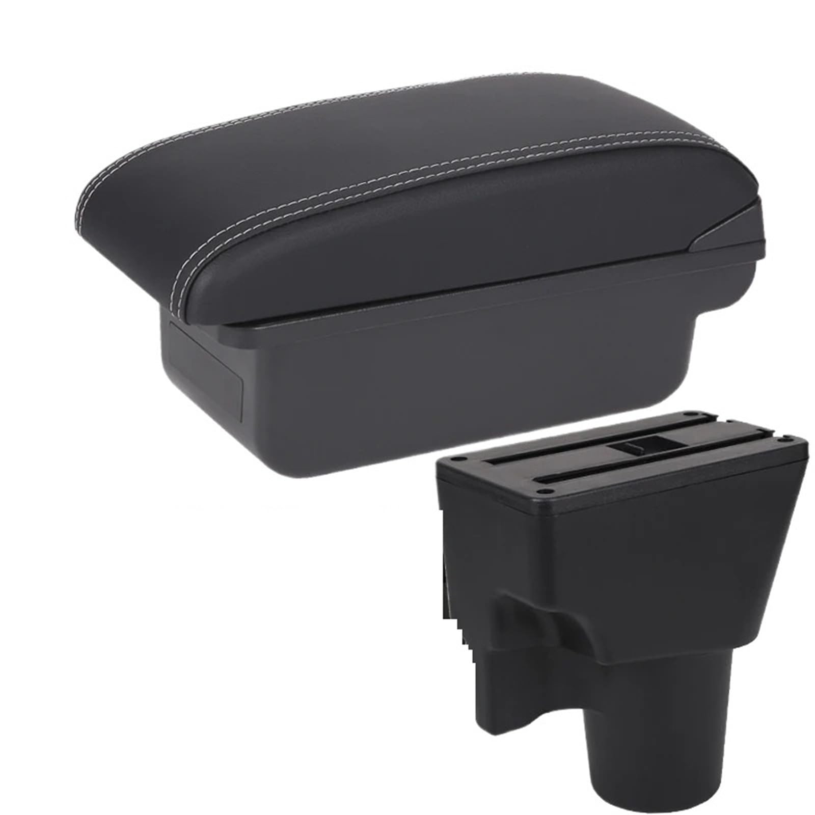 NOKRGQW Car Armrest Box For Kia For Picanto 3X-Line Car Armrest Interior Details Retrofit Parts Car Accessories Storage Box(C3 Black white NoUSB)