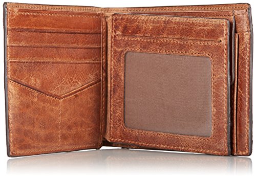 Fossil Men's Derrick Leather Rfid-Blocking Bifold With Coin Pocket Wallet, Brown, (Model: Ml3687200) #TOP3
