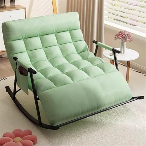 AMAZWI Mecedora moderna de gran tamaño para sala de estar, reclinable doble, balancín ancho para uso en interiores, cómodo asiento tapizado (verde)