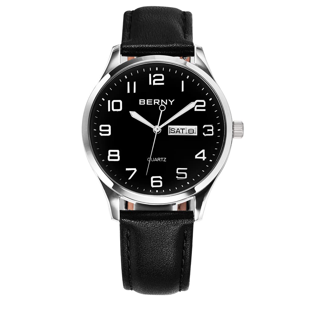 BERNY Herren-Armbanduhr Aus Edelstahl Legere Quarz-Armbanduhr