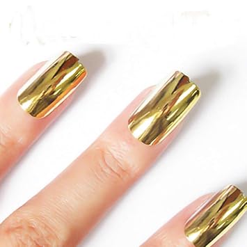 Amazon Com Solid Color Or Clear Color False Nail Tips Half Tips Or Full Cover Tips For Professional Beauty Salon Or Personal Diy Use 12pcs 137 Full Tips Metallic Gold Beauty