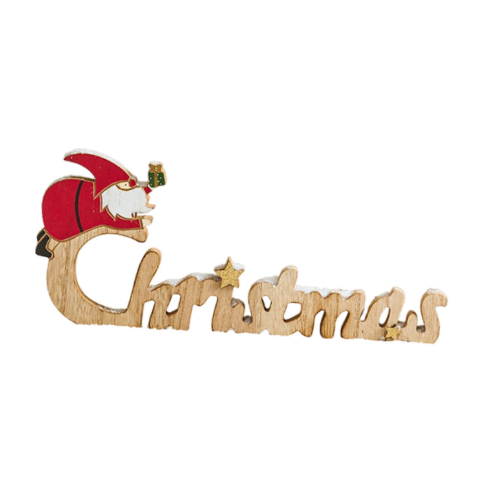 Letrero Navideño con Letras en Inglés, Decoración Navideña, Bonito, Manualidades, Letrero de Madera de Navidad, Adorno de Mesa para Sala de Estar Y of, Style B, Individual
