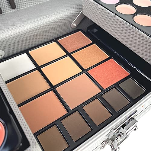 Phantomsky Professional 132 Colors All-In-One Makeup Palette Cosmetic Contouring Kit Combination With Eyeshadow, Cream Concealer, Eyebrow Powder, Lip Gloss Blusher And Pressed Powder #TOP2