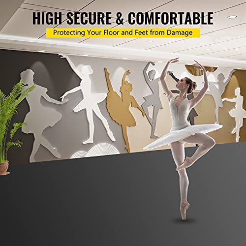Vevor Dance Floor Roll Portable 6.6X49.2Ft Practice Dance Floor 1.5Mm Thickness Pvc Dance Flooring Dance Floor Grey/Black Roll Out Dance Floor Non-Slide &Wearproof Dance Floor Easy Cleaning For Ballet #TOP2