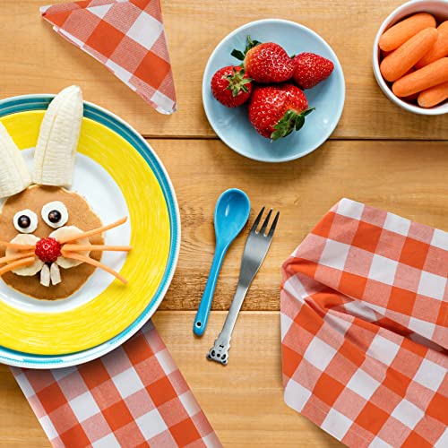 Orange & White Cloth Dinner Napkins, Buffalo Check Dinner Napkins, Fabric Wedding Napkins, Farmhouse Napkins, Plaid Dinner Napkins For Christmas, New Year, Wedding, Family Gatherings 18X18 Inch #TOP1