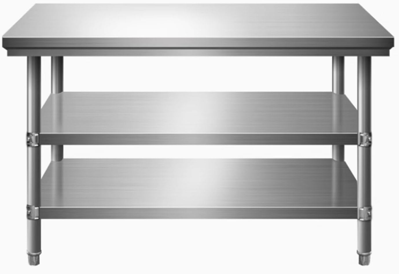 Stainless Steel Prep Table, 3-Tier Food Prep Worktable, Catering Work Table, Stainless Steel Work Table Commercial, Heavy Duty Food Prep Workbench for Kitchen Garage(L100xW60cm/39.3x23.6in)