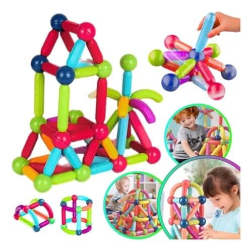 Blocos Montar Magnético Educativo Bolas Bastões Brinquedo criança 103 peças