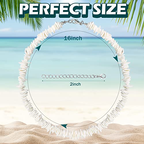 Tondiamo 3 Packs White Puka Shell Necklace Adjustable Seashell Necklace Summer Beach Surfer Sea Shell Beach Choker Jewelry2