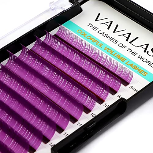 Image of Colored Lash Extensions 0.07mm CC Curl Violet Individual Volume Lashes Extensions 13-20 Mix Length Color Eyelash Extensions for Salon (Violet 0.07-CC, 13-20mm)