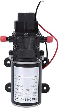 Diaphragm Pump 12V 18V DC Smart Pressure Booster Pump, 7L/min Self-Priming Diaphragm Water Pump for RV, Boat, Car, and Industrial Use