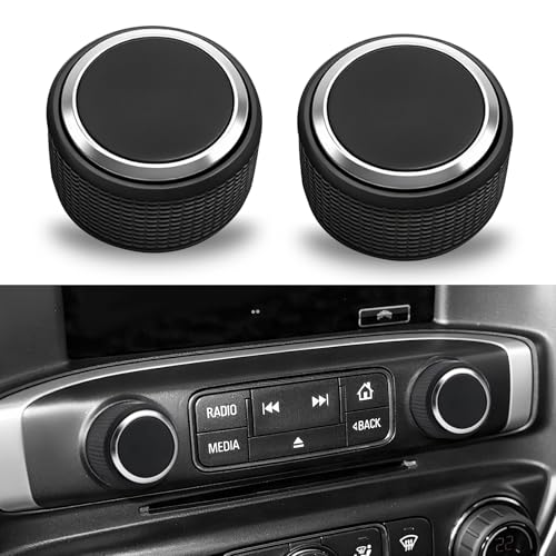 Surosha 2PCS Volume Control Knob Radio Knob Replacement, Control Buttons, Radio Repair Kit Replacement Button, Rear Audio Volume Dial Tuner Compatible with Chevy GMC Buick, Replace OEM #22912547