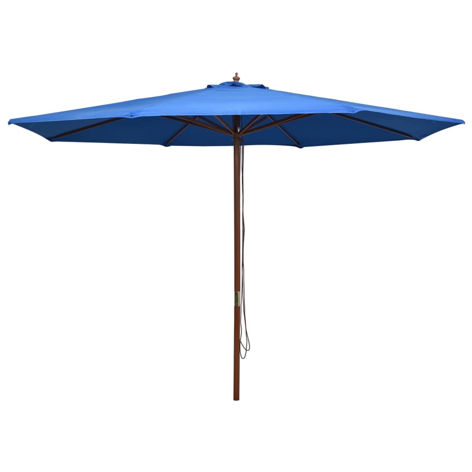 Homgoday Sombrilla de jardín con Palo de Madera Azul 350 cm Sombrilla de Jardín,Protección UV Sombrilla Jardín Grande Orientable Jardín Parasol Balcón