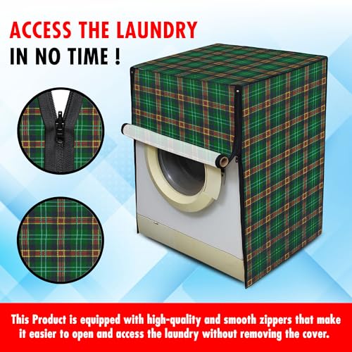 Image of Lithara Front Load Fully Automatic Washing Machine Cover for LG, Samsung, IFB, Whirlpool, Suitable for 8 kg,9 kg & 10 kg - Waterproof, Dustproof Cover (Print-5)