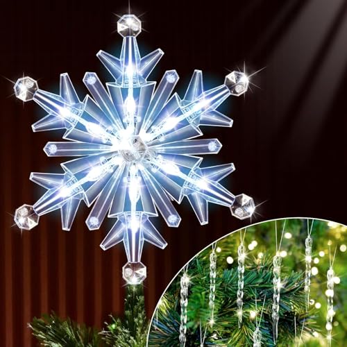 Cime de sapin de Noël, cime de sapin de Noël, cime de sapin de Noël, cime de sapin, cimes de sapin de Noël, étoile de sapin de Noël, cime d'arbre de Noël, sapin de Noël éclairé et décoration glaçons