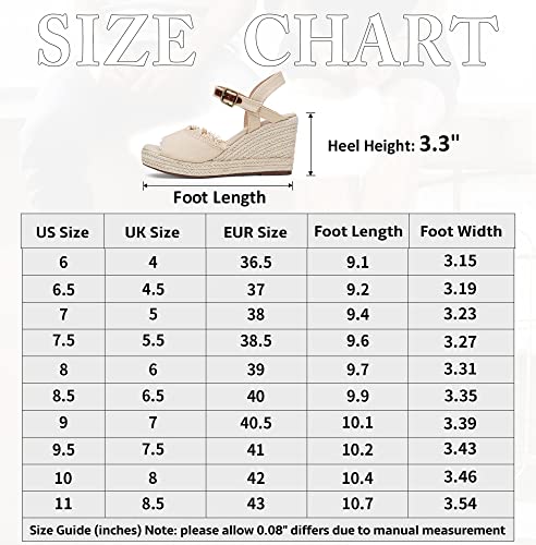 Vepose Women's 880 Espadrilles Wedge Sandals, Peep Toe High Heel Platform Sandals, Natural, Size 9 Us -With Ankle Buckle(Cjy880 Natural 09) #TOP2