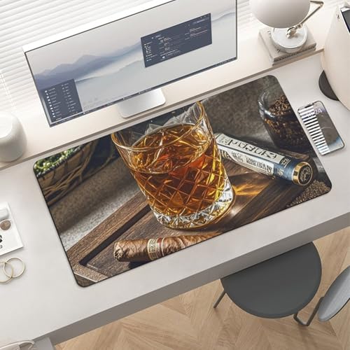 Cigar & Whiskey Desk Mat Non-Slip Rubber Gaming Mousepad miniatura 6