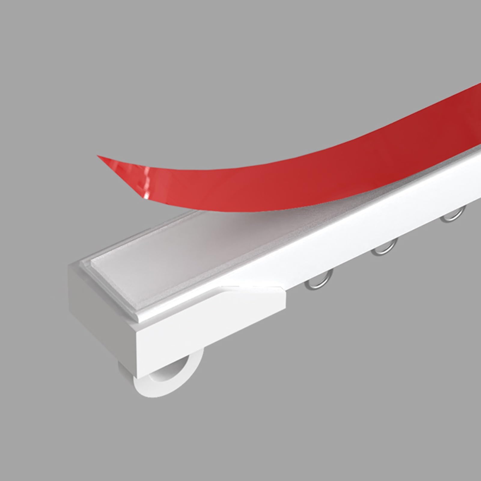 Clip autoadhesivo sin taladrar para riel liso de 5,2 m, ideal para baños y duchas, Clete con todas las fijaciones