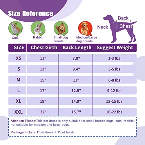 Petcare Plaid Dog Dress Bow Tie Harness Leash Set For Small Dogs Cats Girl Cute Princess Dog Dresses Spring Summer Puppy Bunny Rabbit Clothes Chihuahua Yorkies Pet Outfits #TOP3