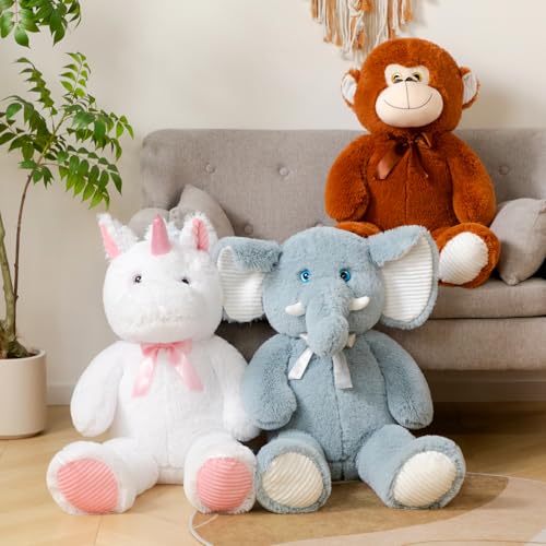BEJOY XXL Großer Elefant Teddy Stofftier mit 3D Blauen Augen, Plüschtiere Weiches Kuscheltier für Kinder, 100cm