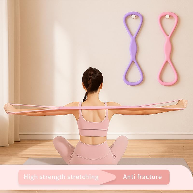 Miniatura 5 de Figura 8 bandas de ejercicio para mujeres y hombres, banda de ejercicio de 15 libras25 libras, bandas de ejercicio con asas para entrenamiento,