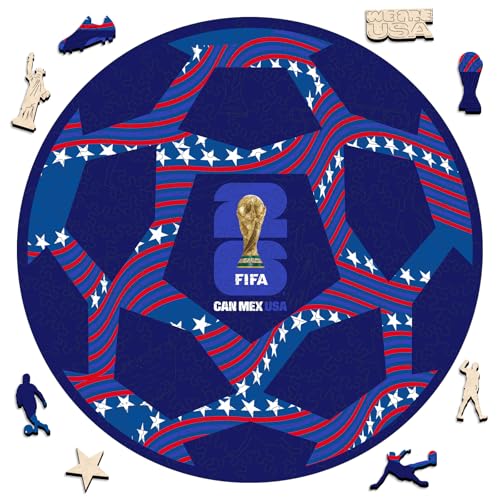 Image of FIFA 2026 Trophy Series - World Cup Soccer Wooden Puzzle for Adult, 5MM Thick, Creative Collectible Gift for Fans, Officially Licensed Product Jigsaw Puzzles for Adult