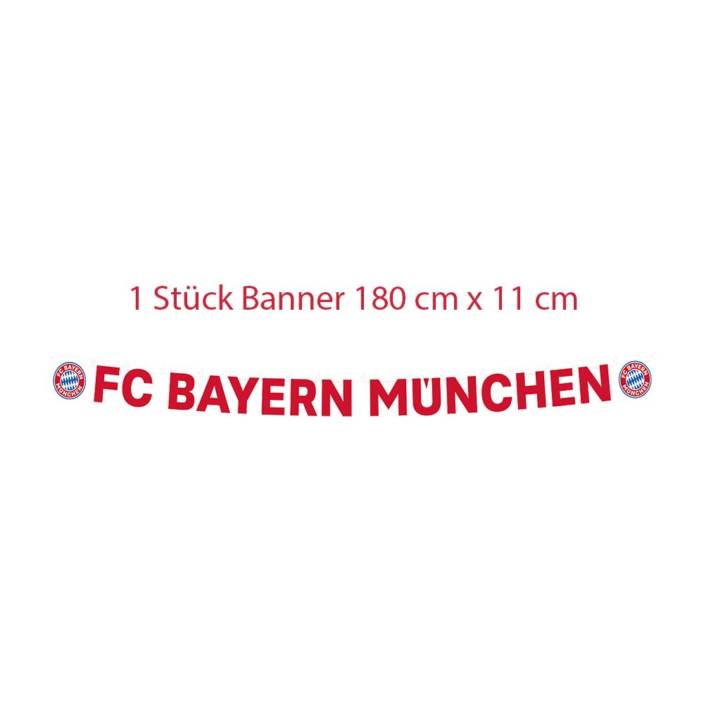 FC Bayern München Set de fiesta de fútbol XL, 34 piezas, accesorios y decoración para fiesta de fútbol y cumpleaños